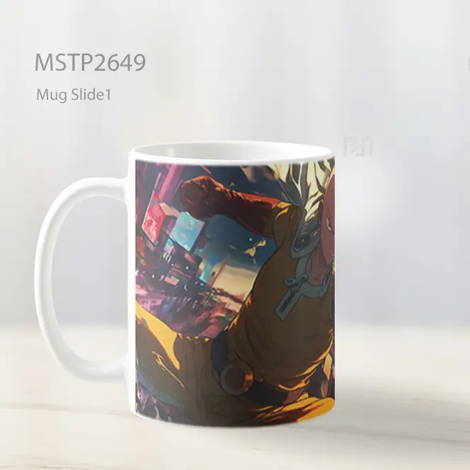 Saitama Pose Bertarung Mug MSTP2649 - All-side / Desain