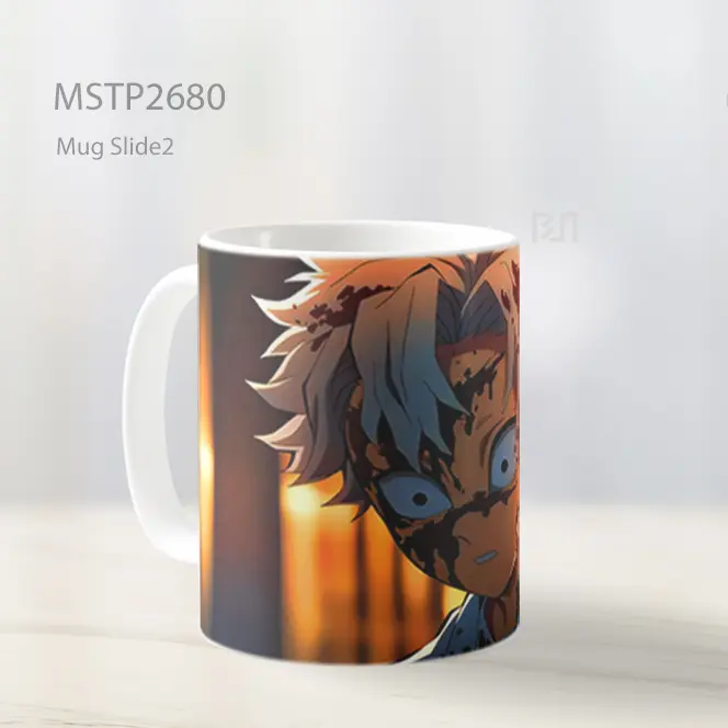Sanemi Shinazugawa Muda Demon Slayer Adegan Berdarah Mug MSTP2680 - All-side / Desain