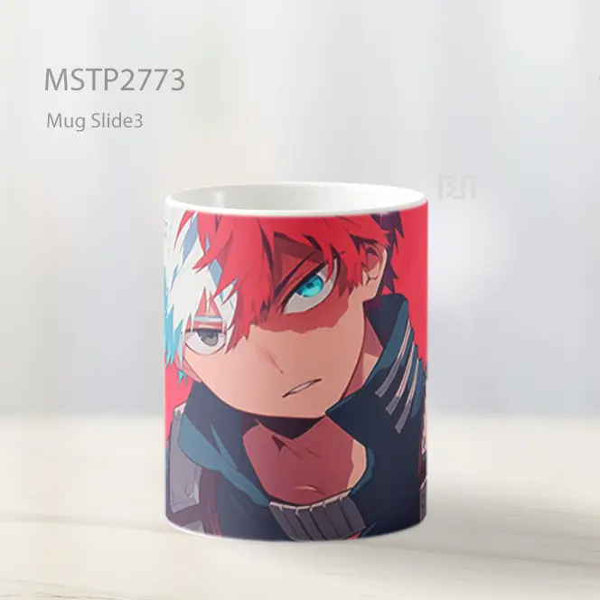 Shoto Todoroki Latar Merah Tampang Keren Mug MSTP2773 - All-side / Desain