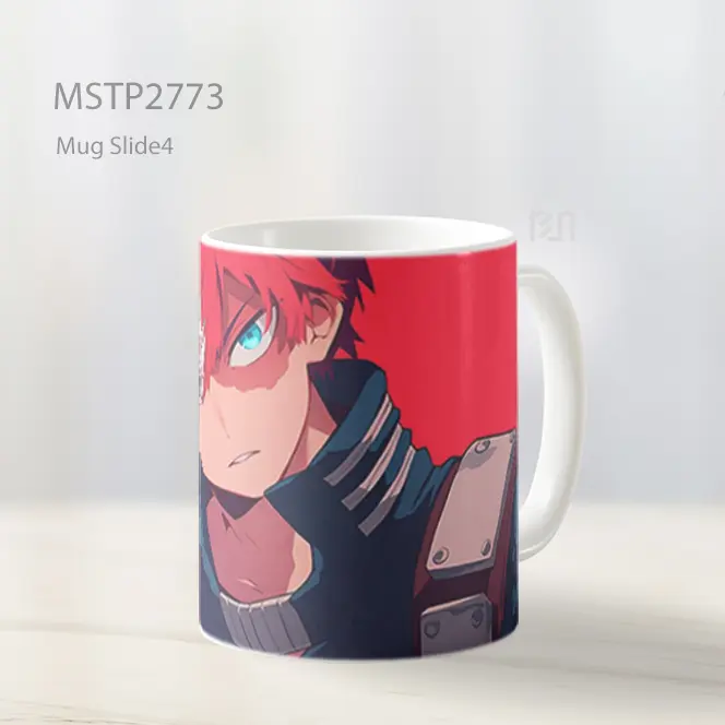 Shoto Todoroki Latar Merah Tampang Keren Mug MSTP2773