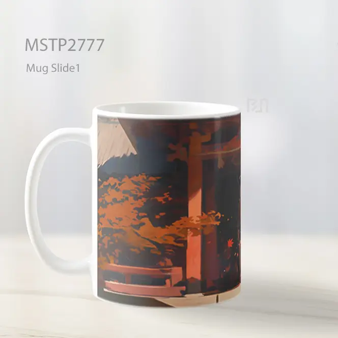 Shrine Musim Gugur Anime Girl Mug MSTP2777 - All-side / Desain