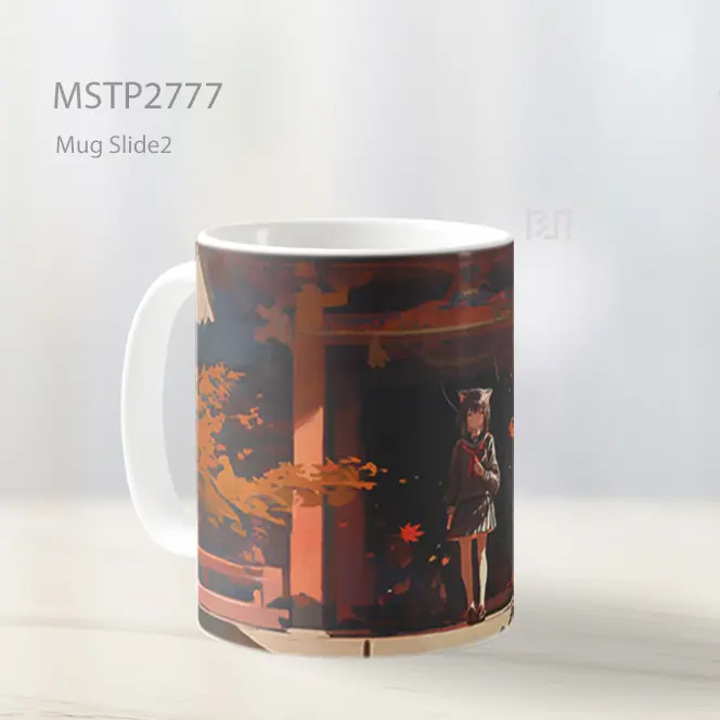 Shrine Musim Gugur Anime Girl Mug MSTP2777 - All-side / Desain