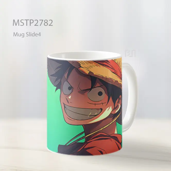 Smiling Luffy One Piece Latar Hijau Mug MSTP2782