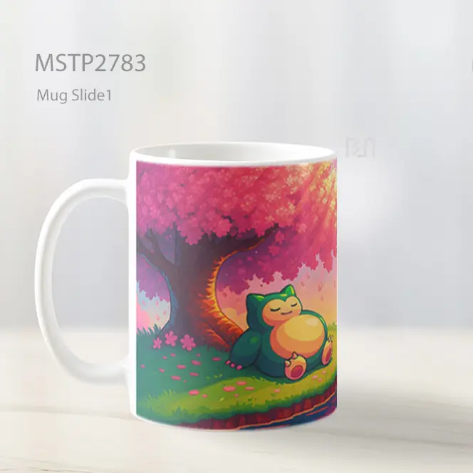 Snorlax Di Bawah Sakura Senja Mug MSTP2783 - All-side / Desain