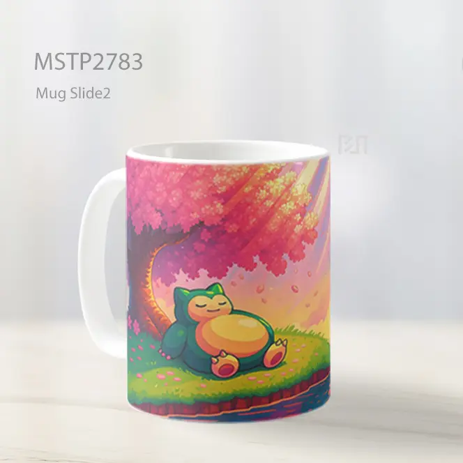 Snorlax Di Bawah Sakura Senja Mug MSTP2783 - All-side / Desain