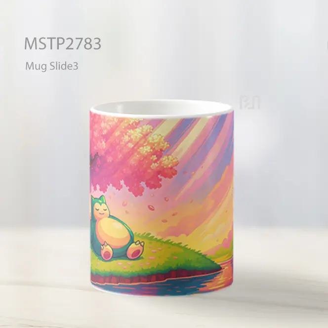 Snorlax Di Bawah Sakura Senja Mug MSTP2783 - All-side / Desain