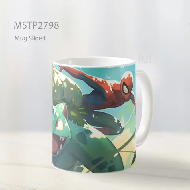 Spider Man And Venusaur Aksi Jaring Mug MSTP2798