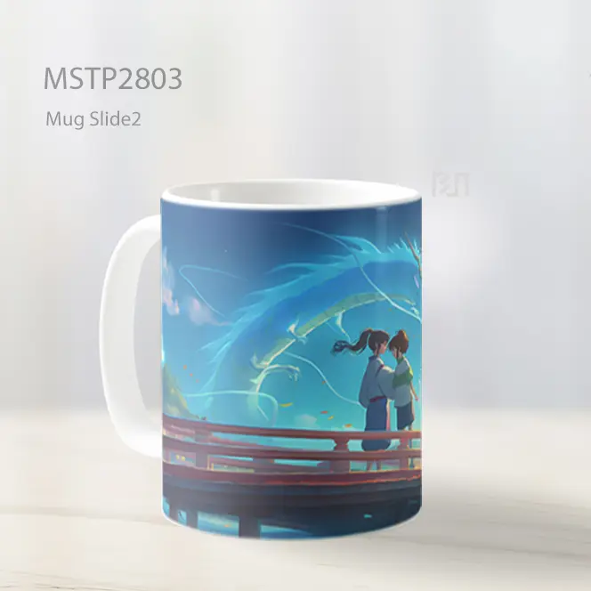 Spirited Away Haku And Chihiro Jembatan 4K Mug MSTP2803 - All-side / Desain