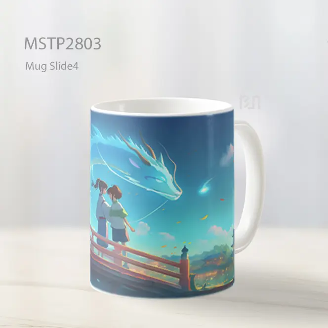 Spirited Away Haku And Chihiro Jembatan 4K Mug MSTP2803