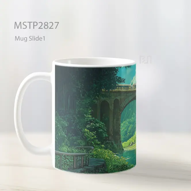 Studio Ghibli Jembatan Kereta Mug MSTP2827 - All-side / Desain