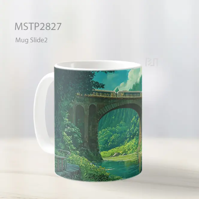 Studio Ghibli Jembatan Kereta Mug MSTP2827 - All-side / Desain