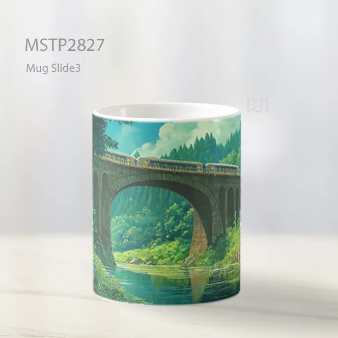 Studio Ghibli Jembatan Kereta Mug MSTP2827 - All-side / Desain