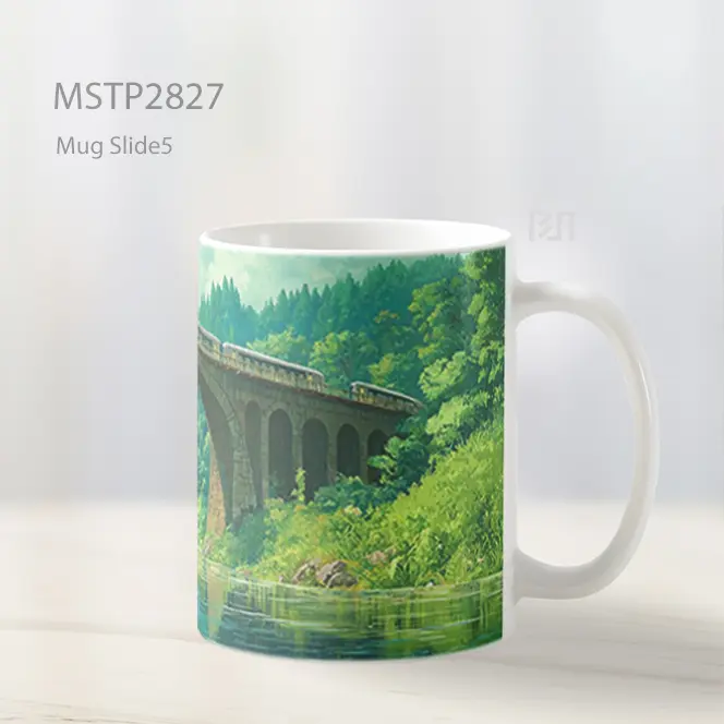 Studio Ghibli Jembatan Kereta Mug MSTP2827 - All-side / Desain
