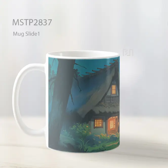 Studio Ghibli Pondok Di Hutan Latar Mug MSTP2837 - All-side / Desain