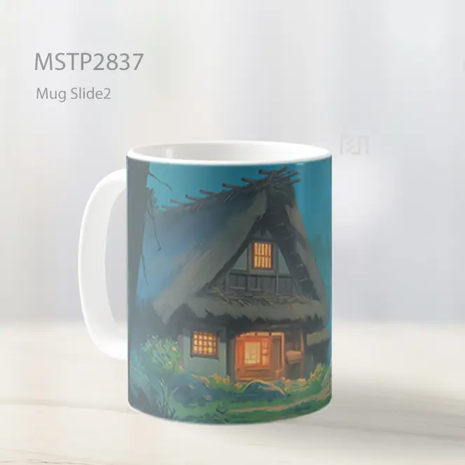 Studio Ghibli Pondok Di Hutan Latar Mug MSTP2837 - All-side / Desain
