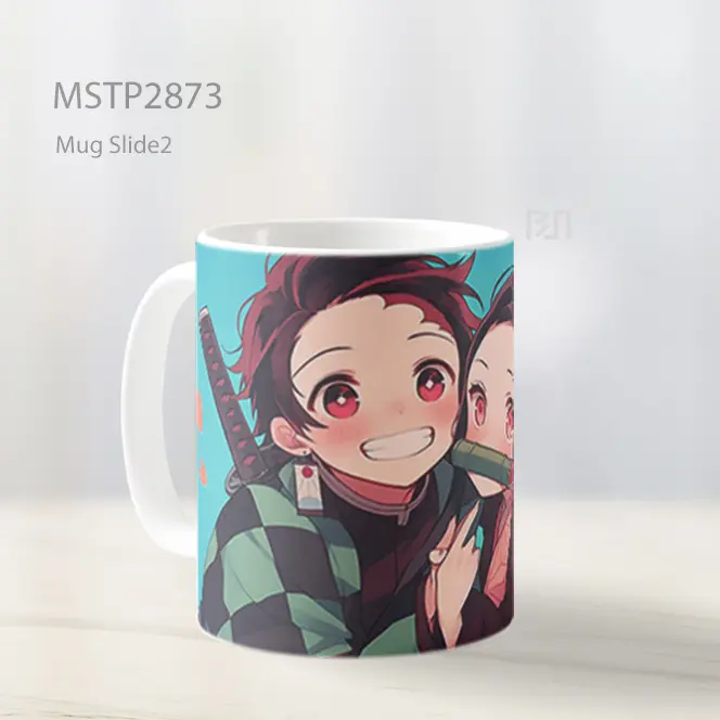 Tanjiro Dan Nezuko Chibi Pose Cinta Mug MSTP2873 - All-side / Desain