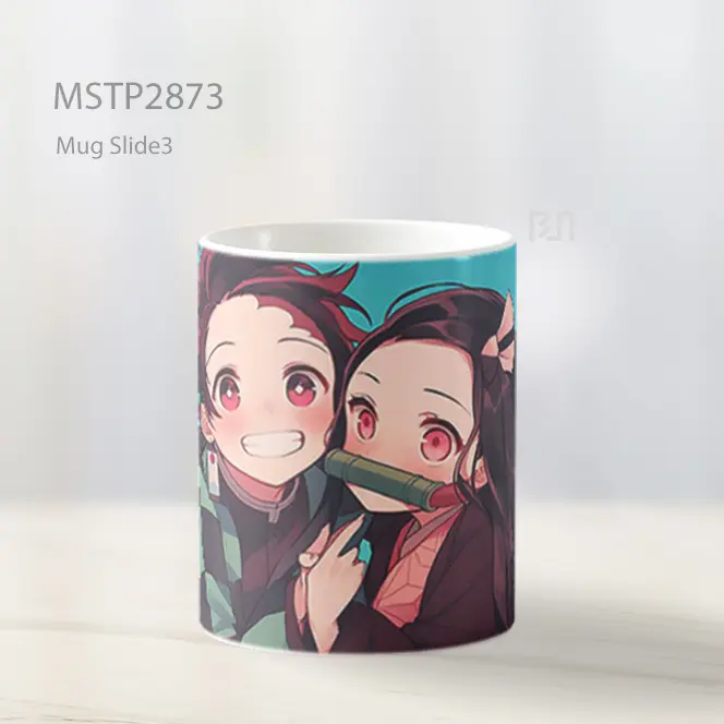 Tanjiro Dan Nezuko Chibi Pose Cinta Mug MSTP2873 - All-side / Desain