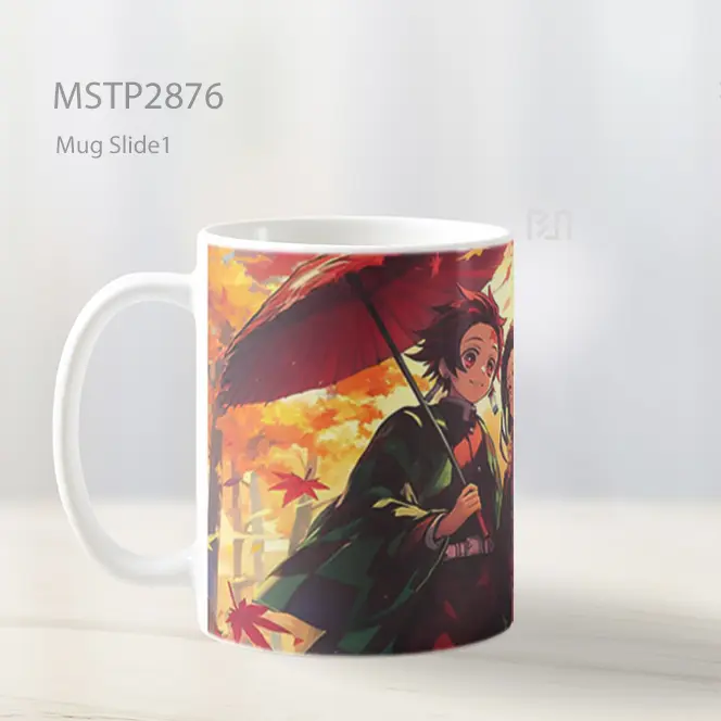 Tanjiro Dan Nezuko Di Bawah Payung Musim Gugur Mug MSTP2876 - All-side / Desain