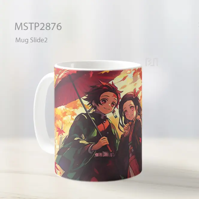 Tanjiro Dan Nezuko Di Bawah Payung Musim Gugur Mug MSTP2876 - All-side / Desain