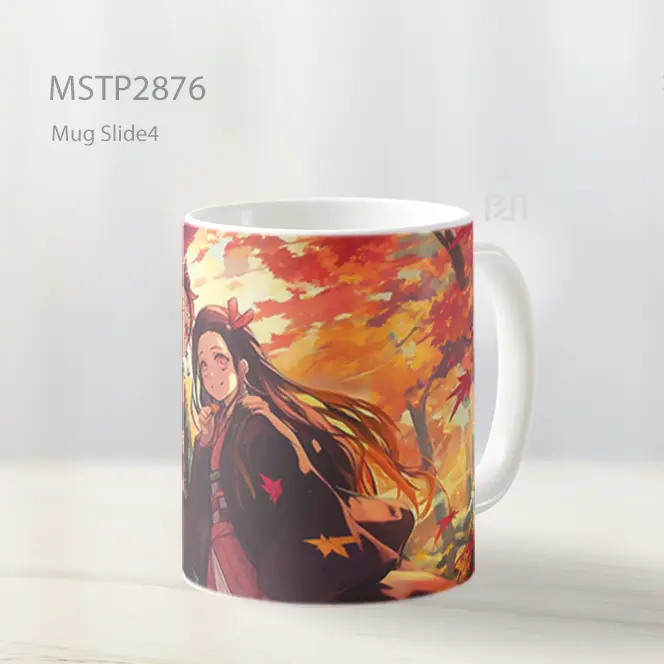 Tanjiro Dan Nezuko Di Bawah Payung Musim Gugur Mug MSTP2876