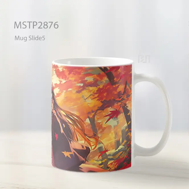 Tanjiro Dan Nezuko Di Bawah Payung Musim Gugur Mug MSTP2876 - All-side / Desain