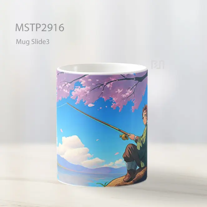 Tanjiro Memancing Bersama Pikachu Mug MSTP2916 - All-side / Desain