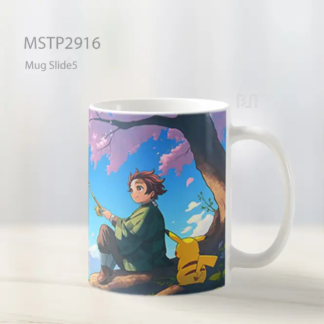 Tanjiro Memancing Bersama Pikachu Mug MSTP2916 - All-side / Desain