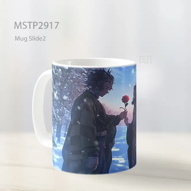 Tanjiro Memberi Nezuko Bunga Mug MSTP2917 - All-side / Desain