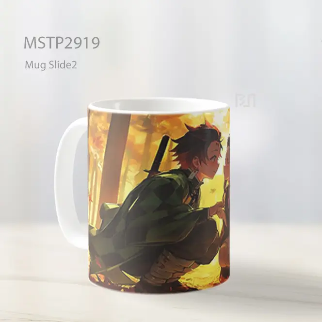 Tanjiro Nezuko Autumn Forest Romantic Ultrawide Mug MSTP2919 - All-side / Desain