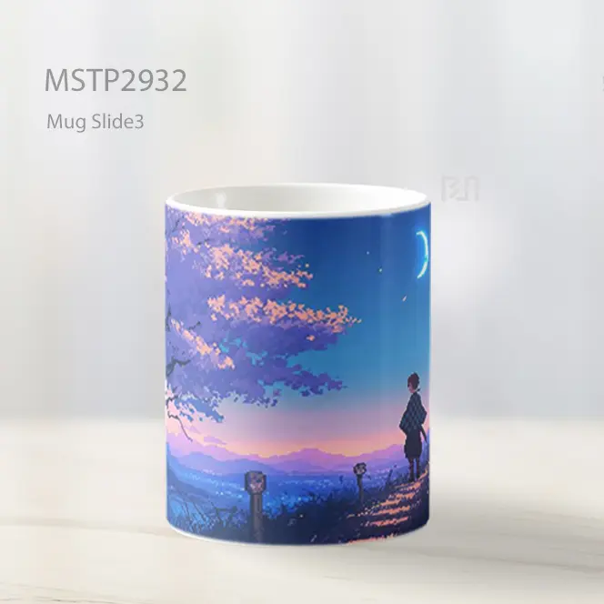 Tanjiro Pixel Jalur Bulan Anime Mug MSTP2932 - All-side / Desain
