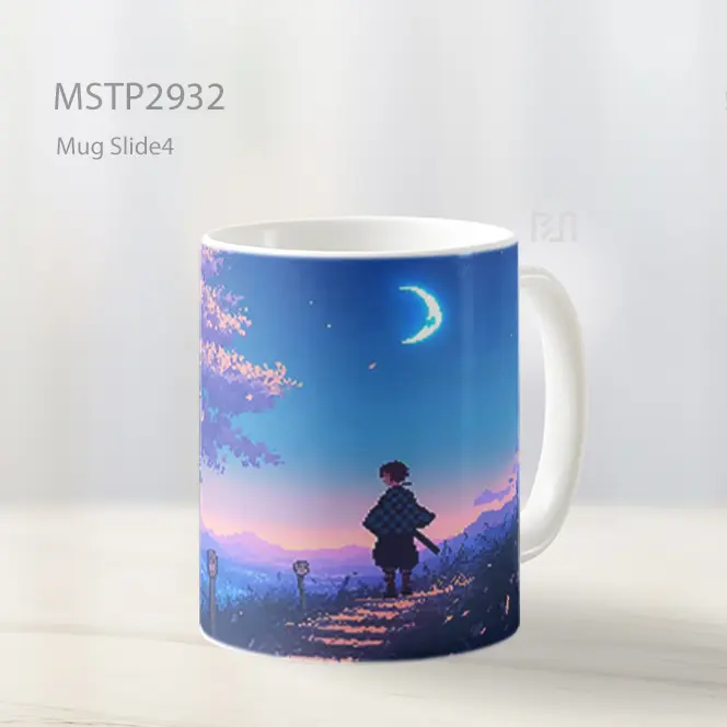 Tanjiro Pixel Jalur Bulan Anime Mug MSTP2932