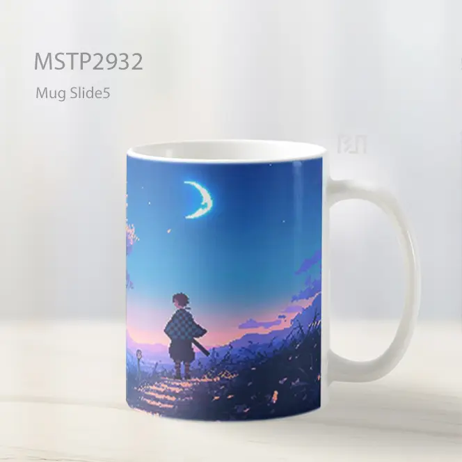 Tanjiro Pixel Jalur Bulan Anime Mug MSTP2932 - All-side / Desain