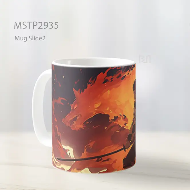 Tanjiro Serigala Api Demon Slayer Mug MSTP2935 - All-side / Desain