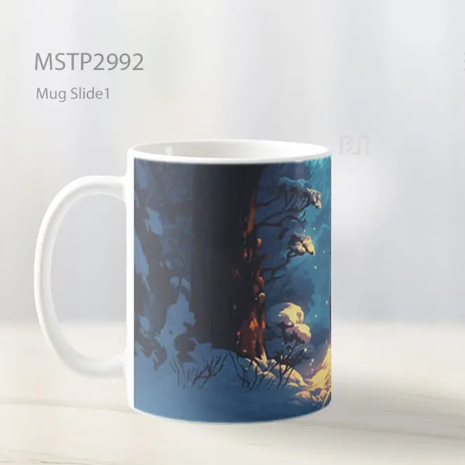 Totoro Memegang Lentera Di Salju Mug MSTP2992 - All-side / Desain