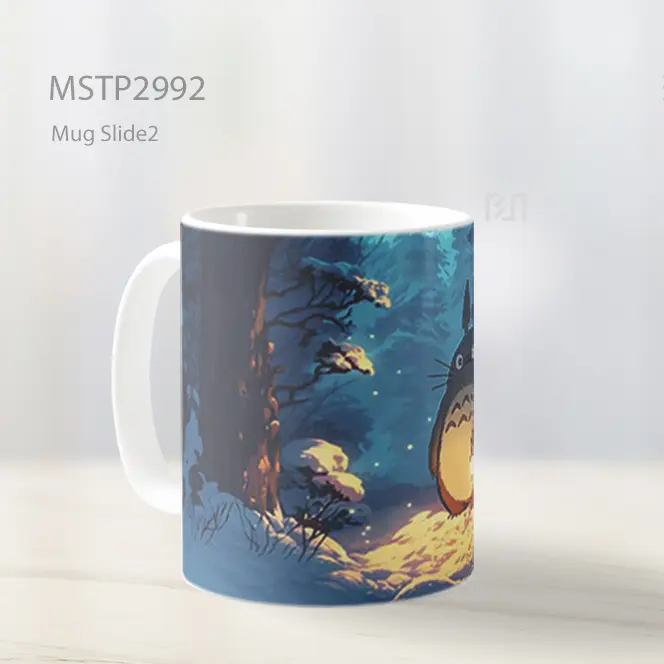 Totoro Memegang Lentera Di Salju Mug MSTP2992 - All-side / Desain