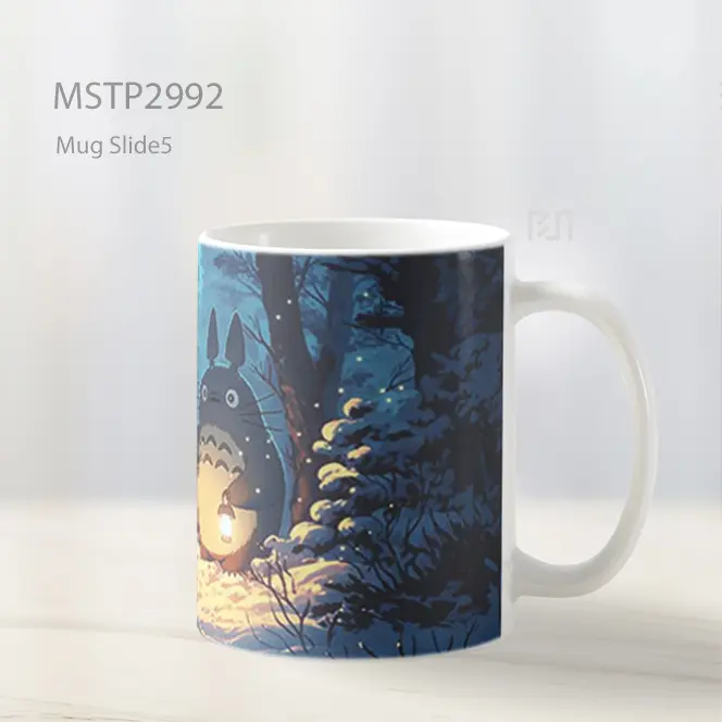 Totoro Memegang Lentera Di Salju Mug MSTP2992 - All-side / Desain