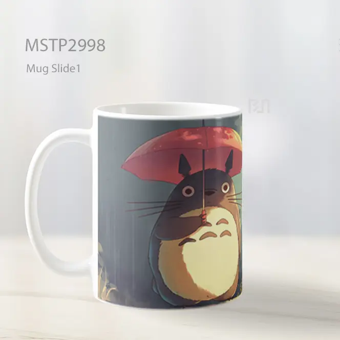 Totoro Payung Hujan Di Halte Bus Mug MSTP2998 - All-side / Desain