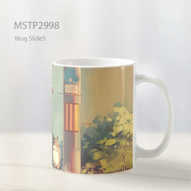 Totoro Payung Hujan Di Halte Bus Mug MSTP2998 - All-side / Desain