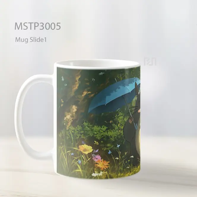 Totoro Tersenyum Payung Alam Mug MSTP3005 - All-side / Desain