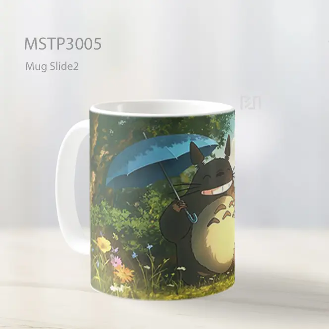 Totoro Tersenyum Payung Alam Mug MSTP3005 - All-side / Desain