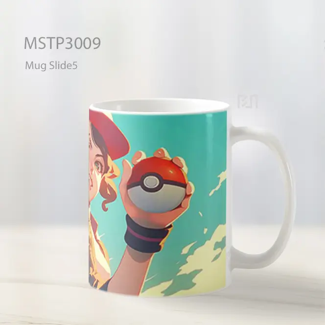 Trainer Siap Bertarung Pokemon Mug MSTP3009 - All-side / Desain