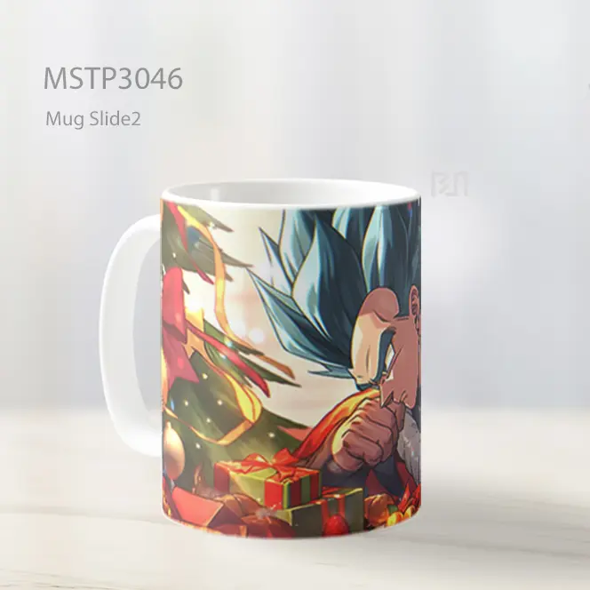 Vegeta Dengan Hadiah Natal Mug MSTP3046 - All-side / Desain