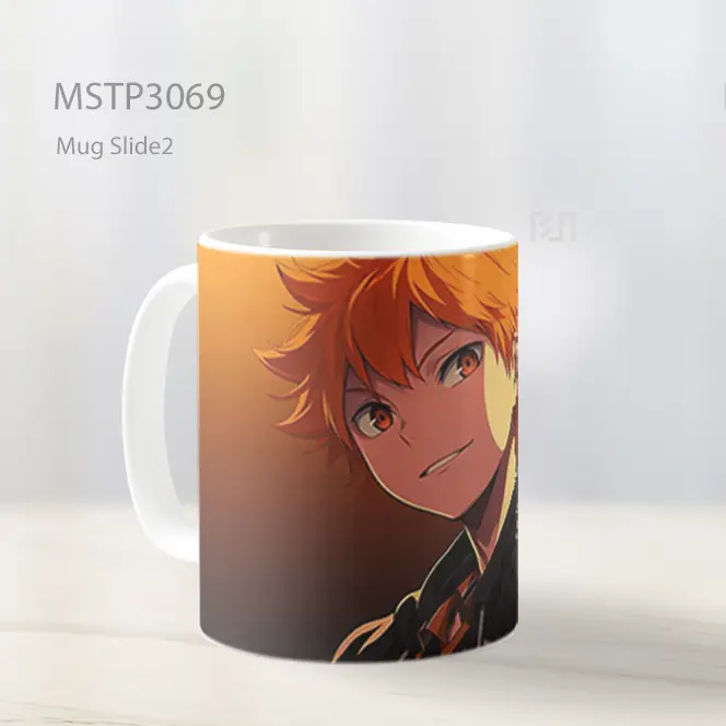 Hinata Shoyo Fokus Menatap Lawan Mug MSTP3069 - All-side / Desain