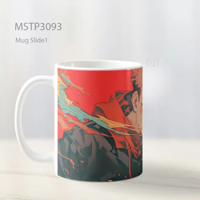 Yuji Itadori Jujutsu Kaisen Latar Merah Epik Mug MSTP3093 - All-side / Desain