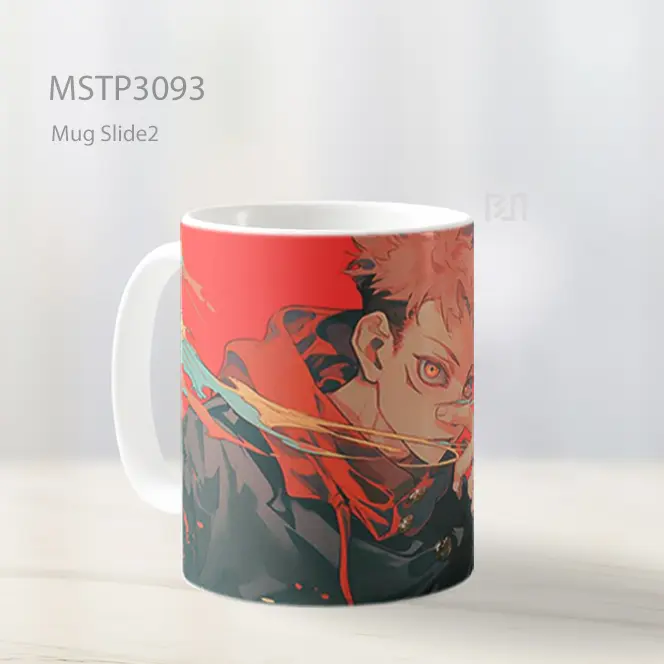 Yuji Itadori Jujutsu Kaisen Latar Merah Epik Mug MSTP3093 - All-side / Desain