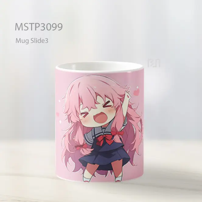 Yuno Gasai Chibi Ceria Mirai Nikki Mug MSTP3099 - All-side / Desain
