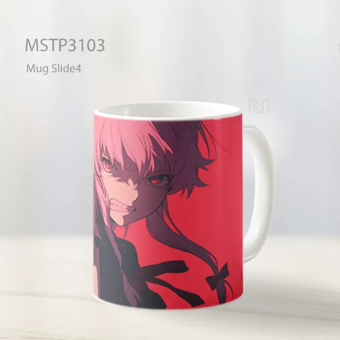 Mug Keramik Premium SNI - Yuno Gasai Mirai Nikki Pandangan Intens Mug MSTP3103