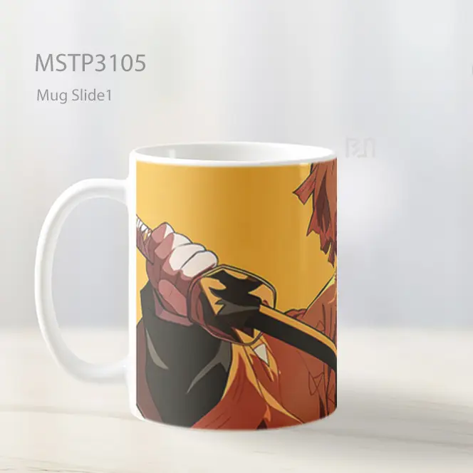 Zenitsu Agatsuma Demon Slayer Latar Kuning Mug MSTP3105 - All-side / Desain