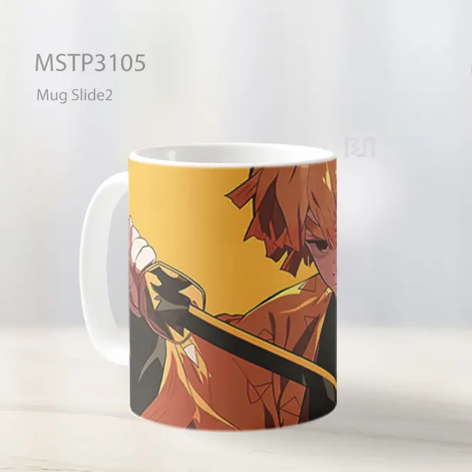 Zenitsu Agatsuma Demon Slayer Latar Kuning Mug MSTP3105 - All-side / Desain