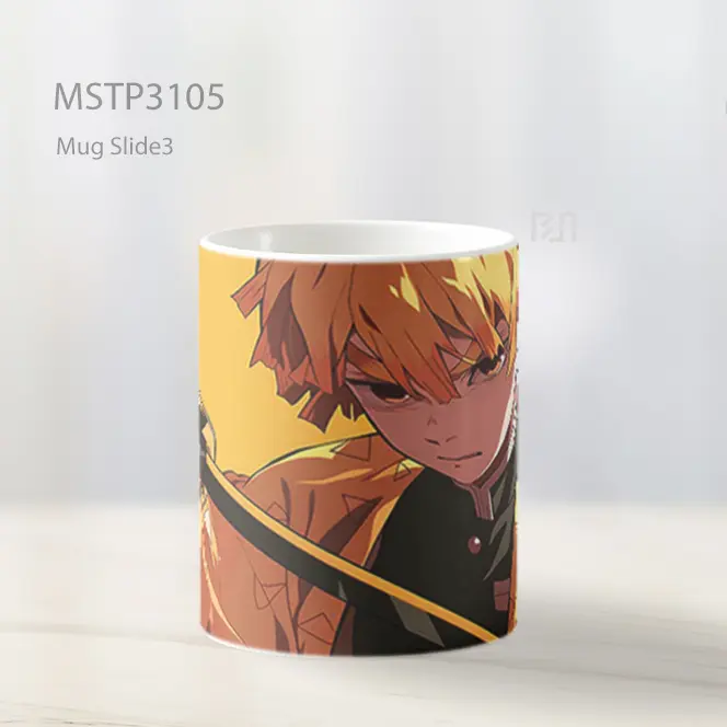 Zenitsu Agatsuma Demon Slayer Latar Kuning Mug MSTP3105 - All-side / Desain